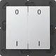 JUNG ENO A 595-01 AL EnOcean radiografische wandzender 4-kanaals met symbolen 0-1 A-range aluminium
