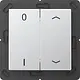 JUNG ENO A 595 P01 AL EnOcean draadloze wandzender 4-kanaals met 0-1 en pijlsymbolen A-range aluminium