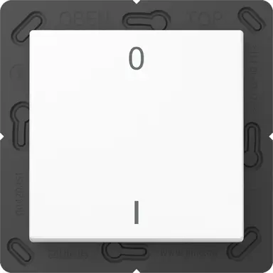 JUNG ENO A 590-01 WW EnOcean draadloze wandzender 2-kanaals met symbolen 0-1 A-range alpine wit