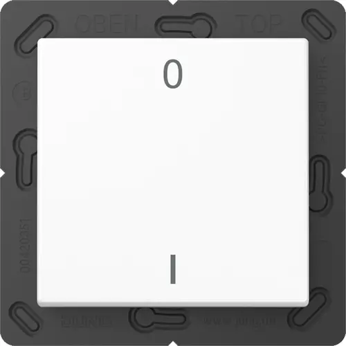 JUNG ENO A 590-01 WW EnOcean draadloze wandzender 2-kanaals met symbolen 0-1 A-range alpine wit