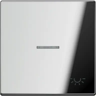 JUNG GCR 2990 KO5 L schakelwip met lichtsymbool en controlevenster LS990 glanzend chroom