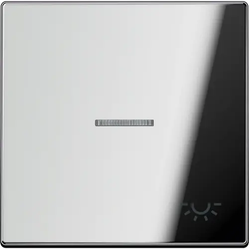 JUNG GCR 2990 KO5 L schakelwip met lichtsymbool en controlevenster LS990 glanzend chroom