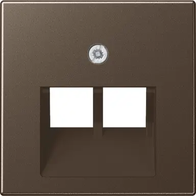 JUNG A 569-2 BFPLUA MO centraalplaat 2-voudig tbv RJ45 wandcontactdoos A-range mokka