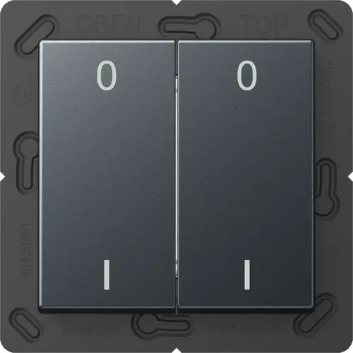 JUNG ENO A 595-01 ANM EnOcean radiografische wandzender 4-kanaals met symbolen 0-1 A-range antraciet mat