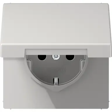 JUNG LS 1520 NKIKL LG wandcontactdoos randaarde Safety+ klapdeksel LS990 lichtgrijs
