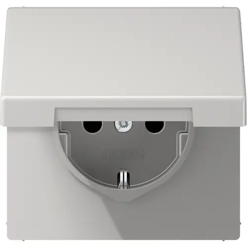 JUNG LS 1520 NKIKL LG wandcontactdoos randaarde Safety+ klapdeksel LS990 lichtgrijs