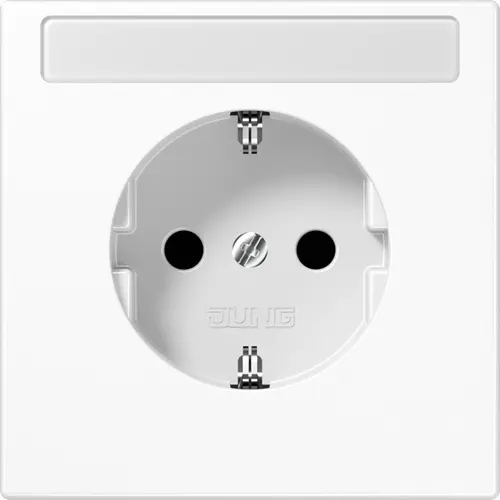 JUNG LS 1520 NKINA WW wandcontactdoos randaarde tekstvenster Safety+ LS990 alpine wit