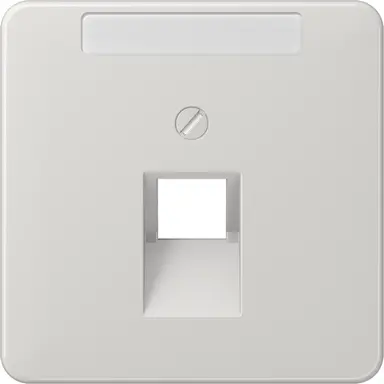 JUNG CD 569-1 NAUA LG centraalplaat 1-voudig met tekstvenster tbv RJ45 wandcontactdoos CD500 lichtgrijs