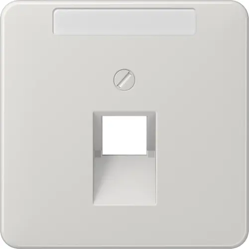 JUNG CD 569-1 NAUA LG centraalplaat 1-voudig met tekstvenster tbv RJ45 wandcontactdoos CD500 lichtgrijs