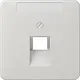 JUNG CD 569-1 NAUA LG centraalplaat 1-voudig met tekstvenster tbv RJ45 wandcontactdoos CD500 lichtgrijs