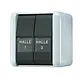 JUNG 835 NAW drukcontact 2-voudig 2 maakcontact met tekstvensters opbouw IP44 WG800