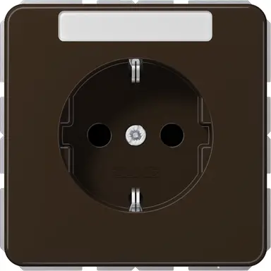 JUNG CD 1520 NKINA BR wandcontactdoos randaarde Safety+ met tekstvenster CD500 bruin
