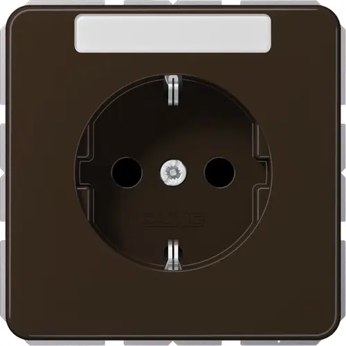 JUNG CD 1520 NKINA BR wandcontactdoos randaarde Safety+ met tekstvenster CD500 bruin