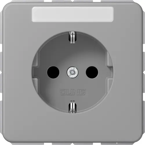 JUNG CD 1520 NKINA GR wandcontactdoos randaarde Safety+ met tekstvenster CD500 grijs