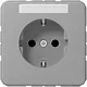 JUNG CD 1520 NKINA GR wandcontactdoos randaarde Safety+ met tekstvenster CD500 grijs