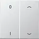 JUNG ENO AL 2995 P01-L EnOcean draadloze wandzender 4-kanaals met 0-1 en pijlsymbolen LS990 aluminium