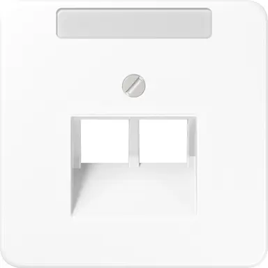 JUNG CD 569-2 NAUA WW centraalplaat 2-voudig met tekstvenster tbv RJ45 wandcontactdoos CD500 alpine wit