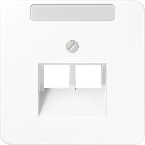 JUNG CD 569-2 NAUA WW centraalplaat 2-voudig met tekstvenster tbv RJ45 wandcontactdoos CD500 alpine wit