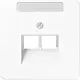JUNG CD 569-2 NAUA WW centraalplaat 2-voudig met tekstvenster tbv RJ45 wandcontactdoos CD500 alpine wit