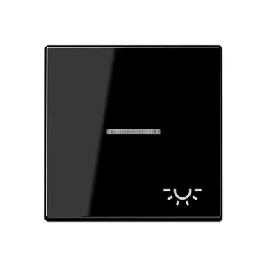 JUNG A 590 KO5 L SW schakelwip met lichtsymbool en controlevenster A-range zwart glans