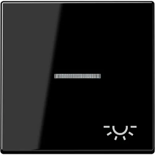 JUNG A 590 KO5 L SW schakelwip met lichtsymbool en controlevenster A-range zwart glans