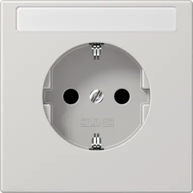 JUNG LS 1520 NKINA LG wandcontactdoos randaarde tekstvenster Safety+ LS990 lichtgrijs
