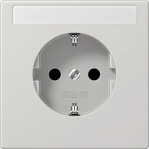 JUNG LS 1520 NKINA LG wandcontactdoos randaarde tekstvenster Safety+ LS990 lichtgrijs
