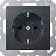 JUNG A 1520 NBFKI ANM wandcontactdoos randaarde Safety+ A-range antraciet mat