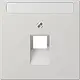 JUNG LS 969-1 NAUA LG centraalplaat 1-voudig met tekstvenster tbv RJ45 wandcontactdoos LS990 lichtgrijs