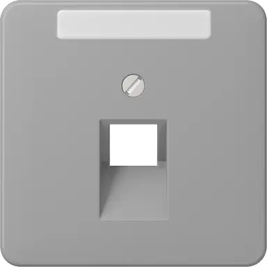 JUNG CD 569-1 NAUA GR centraalplaat 1-voudig met tekstvenster tbv RJ45 wandcontactdoos CD500 grijs