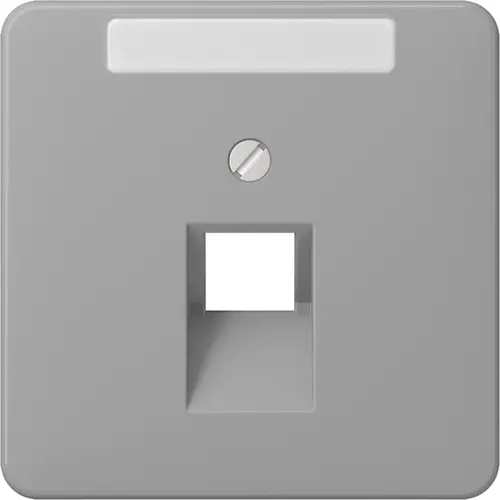 JUNG CD 569-1 NAUA GR centraalplaat 1-voudig met tekstvenster tbv RJ45 wandcontactdoos CD500 grijs