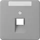 JUNG CD 569-1 NAUA GR centraalplaat 1-voudig met tekstvenster tbv RJ45 wandcontactdoos CD500 grijs