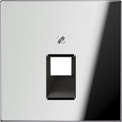 JUNG GCR 2969-1 UA centraalplaat 1-voudig tbv RJ45 wandcontactdoos LS990 glanzend chroom