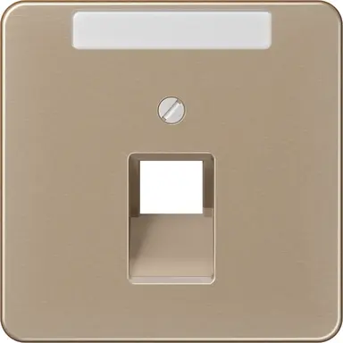 JUNG CD 569-1 NAUA GB centraalplaat 1-voudig met tekstvenster tbv RJ45 wandcontactdoos CD500 goud brons