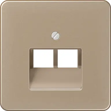 JUNG CD 569-2 UA GB centraalplaat 2-voudig tbv RJ45 wandcontactdoos CD500 goud brons