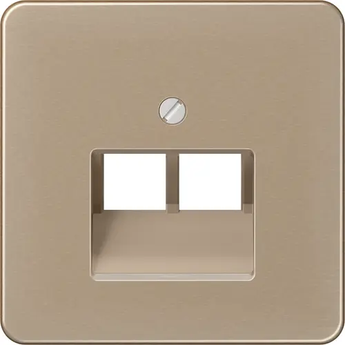 JUNG CD 569-2 UA GB centraalplaat 2-voudig tbv RJ45 wandcontactdoos CD500 goud brons