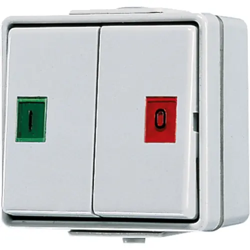 JUNG 639 W serie drukcontact met 2 wisselcontacten opbouw IP44 WG600