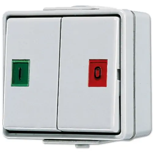 JUNG 639 W serie drukcontact met 2 wisselcontacten opbouw IP44 WG600