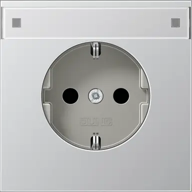 JUNG AL 1520 NKINA wandcontactdoos randaarde tekstvenster Safety+ LS990 aluminium