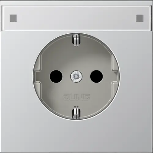 JUNG AL 1520 NKINA wandcontactdoos randaarde tekstvenster Safety+ LS990 aluminium