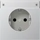 JUNG AL 1520 NKINA wandcontactdoos randaarde tekstvenster Safety+ LS990 aluminium
