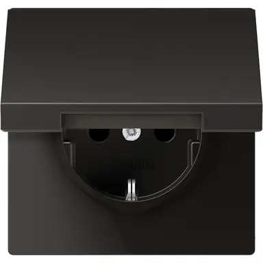 JUNG AL 1520 NKIKL AN wandcontactdoos randaarde Safety+ klapdeksel LS990 antraciet gelakt aluminium