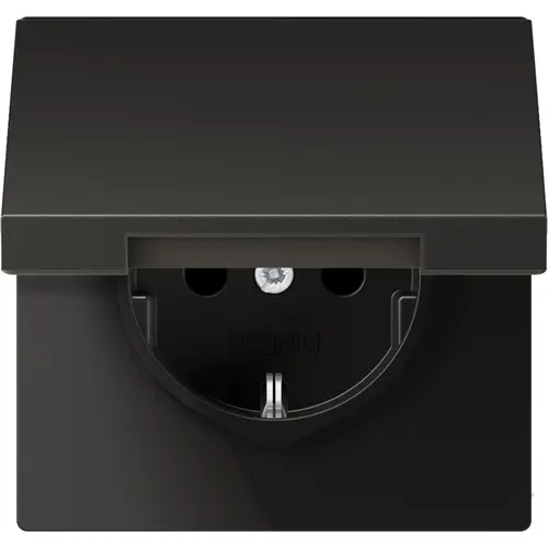 JUNG AL 1520 NKIKL AN wandcontactdoos randaarde Safety+ klapdeksel LS990 antraciet gelakt aluminium
