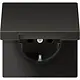 JUNG AL 1520 NKIKL AN wandcontactdoos randaarde Safety+ klapdeksel LS990 antraciet gelakt aluminium