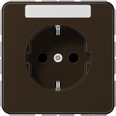 JUNG CD 1520 NNA BR wandcontactdoos randaarde tekstvenster CD500 bruin