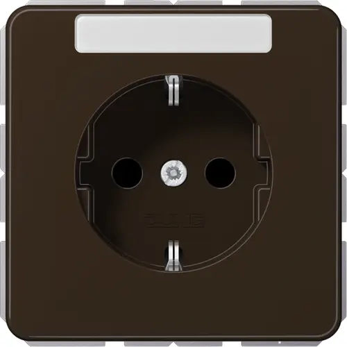 JUNG CD 1520 NNA BR wandcontactdoos randaarde tekstvenster CD500 bruin