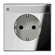 JUNG GCR 1520 NNA wandcontactdoos randaarde tekstvenster LS990 glanzend chroom