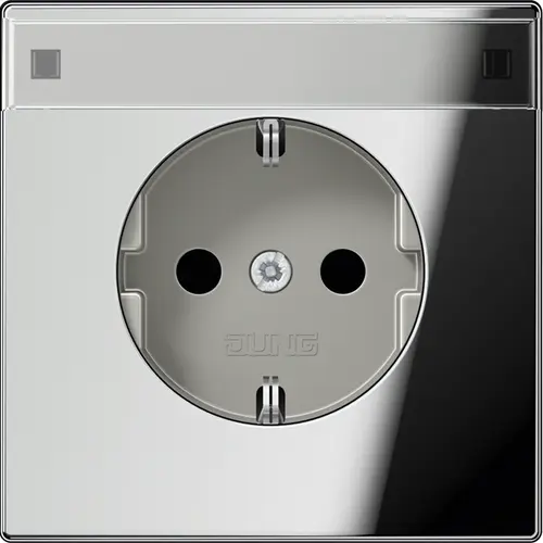 JUNG GCR 1520 NNA wandcontactdoos randaarde tekstvenster LS990 glanzend chroom