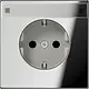 JUNG GCR 1520 NNA wandcontactdoos randaarde tekstvenster LS990 glanzend chroom