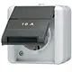 JUNG 820 KINAW wandcontactdoos randaarde Safety+ 16A 1-voudig tekstvenster opbouw IP44 WG800